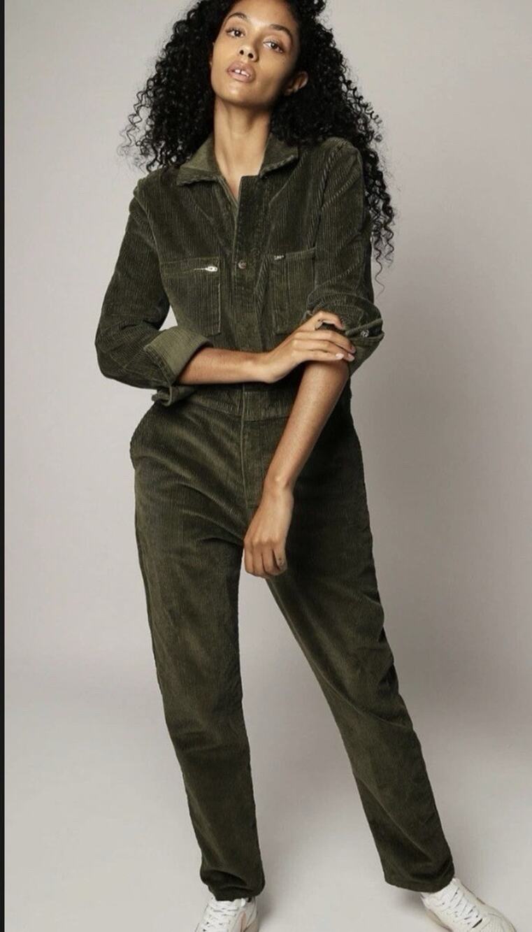 Lee Union Alls X Free People Coveralls Army Green Corduroy Women’s XL